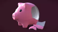 Piggy Bank - whole and broken Low-poly 3D model
