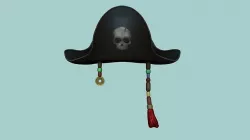 Pirate Hat - Beads Braid - Character Costume Low-poly 3D model