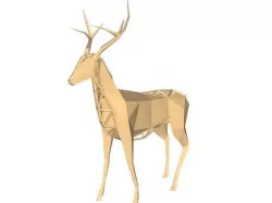 Polygonal Deer Parametric Low-poly 3D model