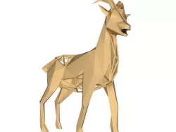 Polygonal Goat Parametric Low-poly 3D model
