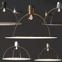 Radar Interior Eclipse Ceiling Lamp Handmade Fabric 3D model
