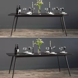 Rectangular Fen Dinning Table 3D model