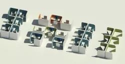 revit PodWork - Workstation families 3D model