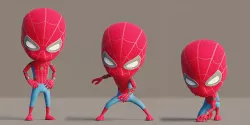 Rigged Cute Mini Spiderman Lowpoly Character Low-poly 3D model