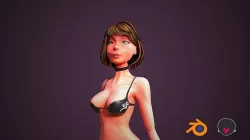 Rigged woman 3D Model anime-scifi Low-poly 3D model