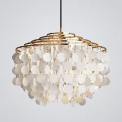 Round Capiz Chandelier 3D model