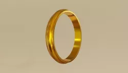 Rounded Gold Ring and Box 02 - Anel ouro e caixa  3D model