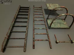 Rust ladders set Low-poly 3D model