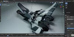 Sci-fi fighter jet concept 3d model Low-poly 3D model