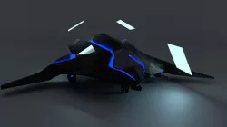 Sci-Fi Stealth Dropship and Light Gunship Hybrid 3D model