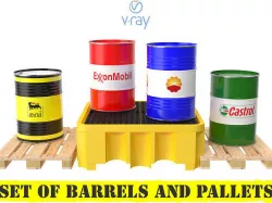 Set of Castrol Eni Exonmobil  Petrochina 3D model