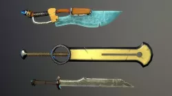 Set of fantasy swords Low-poly 3D model