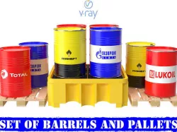 Set of Rosneft Lukoil Gazprom Total 3D model