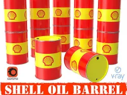 Shell oil barrel 3D model