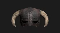 Skyrim Helmet PBR game asset 4K maps Low-poly 3D model