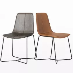 Slope Leather Dining Chair Westelm 3D model