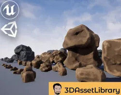 Stylized Rocks Vol 1 For Unreal And Unity Low-poly 3D model