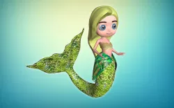  Sweet mermaid Low-poly 3D model