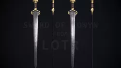 SWORD OF EOWYN from LOTR Movie Low-poly 3D model