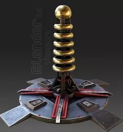 tesla coil tower - Game Ready - VR AR Low-poly 3D model