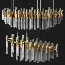 Waterfall Linear Rectangular Suspension Chandelier luxxu  3D model