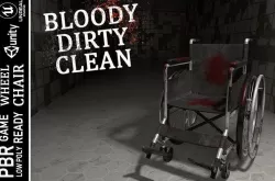 WheelChair Bloody Dirty Clean  Low-poly 3D model