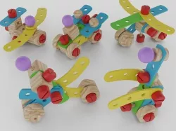 Wood Toy - newart toys - colecao gire e crie 3D model