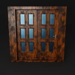 Wooden Door Variation2 Low-poly 3D model
