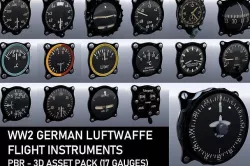 WW2 GERMAN FLIGHT INSTRUMENTS - ASSET PACK Low-poly 3D model