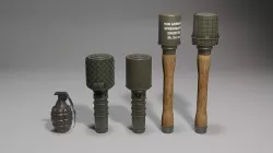 WWII Grenades Low-poly 3D model