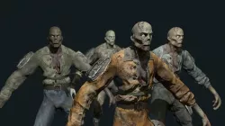 Zombie character Low-poly 3D model