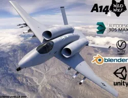 A-14A WILD WOLF stealth futuristic fighter concept jet  3D model