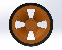A round wheel of a vehicle 3D model