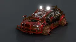 Affekta A212 Apocalyptic Cyberpunk Zombie killer car lowpoly PBR Low-poly 3D model