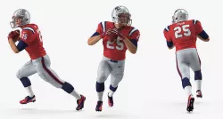 American Football Player New England Patriots Running Pose 3D model