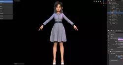 Amy Girl Stylized Character No 7 for Blender Cycles and Eevee 3D model