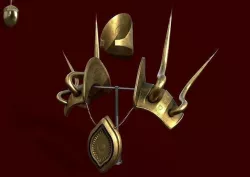 Ancient Golden Armor Display Low-poly 3D model