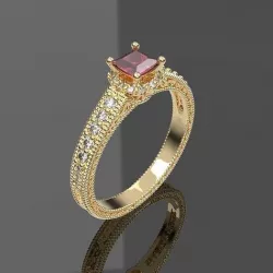Anillo Solitario ring solitari 3D model