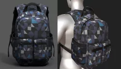 Backpack Camping scifi military futuristic baggage bag  Low-poly 3D model