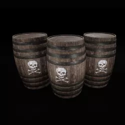 Barrel Skull Low-poly 3D model