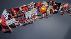 Barriers and Barricades Low-poly 3D model