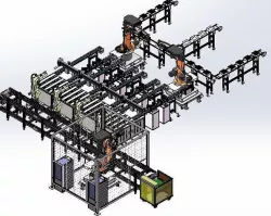 Battery cell double-speed chain processing line 3D model