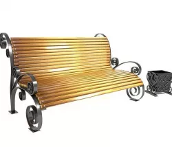 Bench and urn 3D model