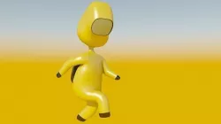 Biohazard Game Character in Funny Hazmat Suit Low-Poly Low-poly 3D model