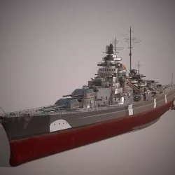 Bismark Battleship PBR 3D model