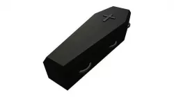 black painted wooden coffin with metal cross Low-poly 3D model