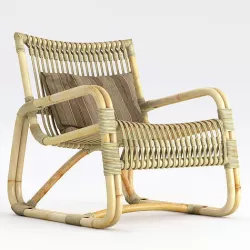 Cane-Line Curve lounge armchair Natural 3D model