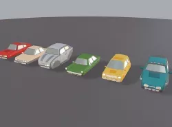 Cartoon flying cars Low-poly 3D model