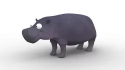 Cartoon Hippo -  Rigged Low-poly 3D model Low-poly 3D model