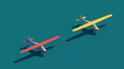 Cartoon Low Poly Airplane Small Package Low-poly 3D model